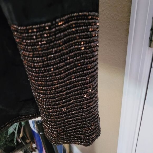 Soft Surroundings Velvet Jacket Blac Heavy Beading Beads Formal Small cute - Picture 6 of 9